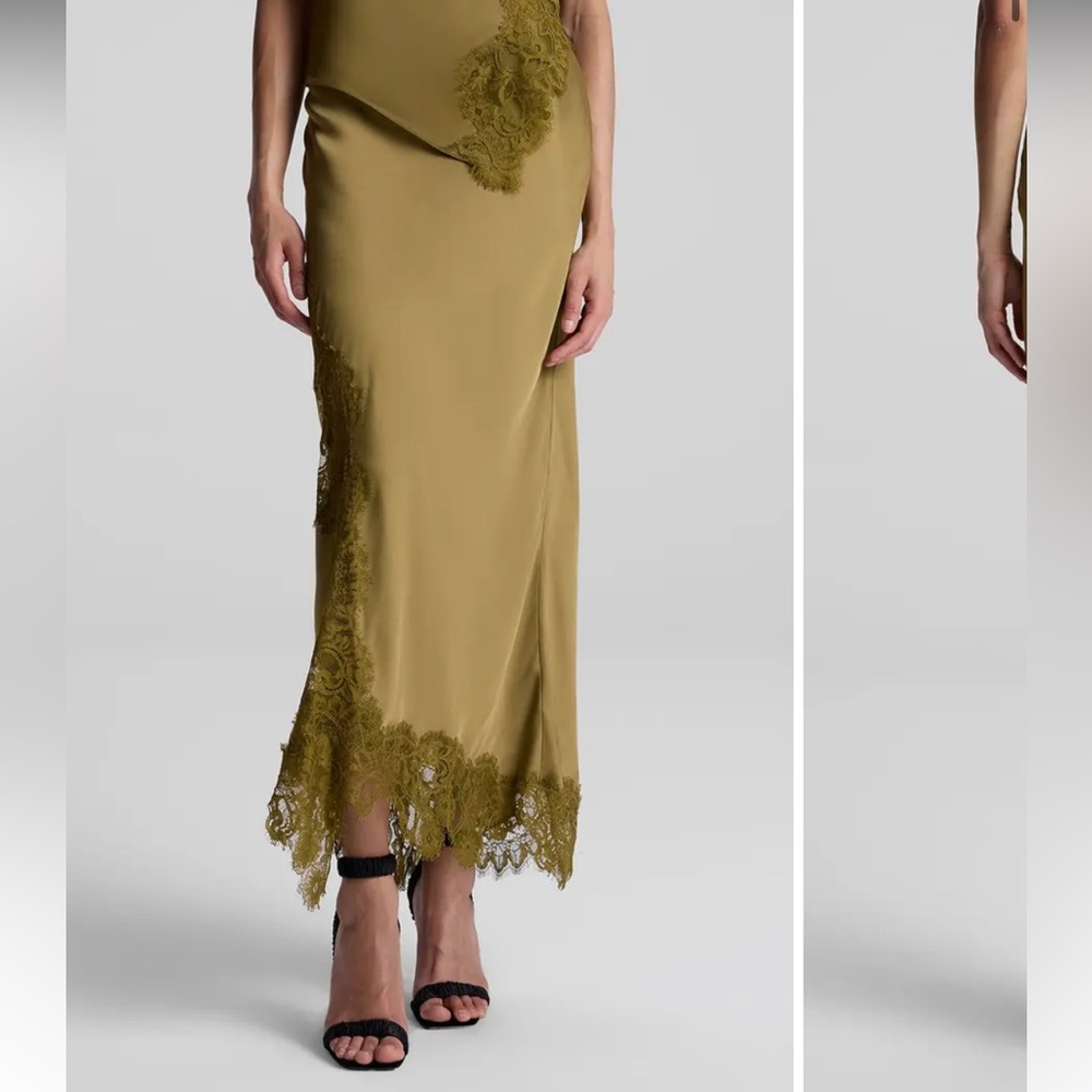 A.L.C. Olive Lace Midi Skirt